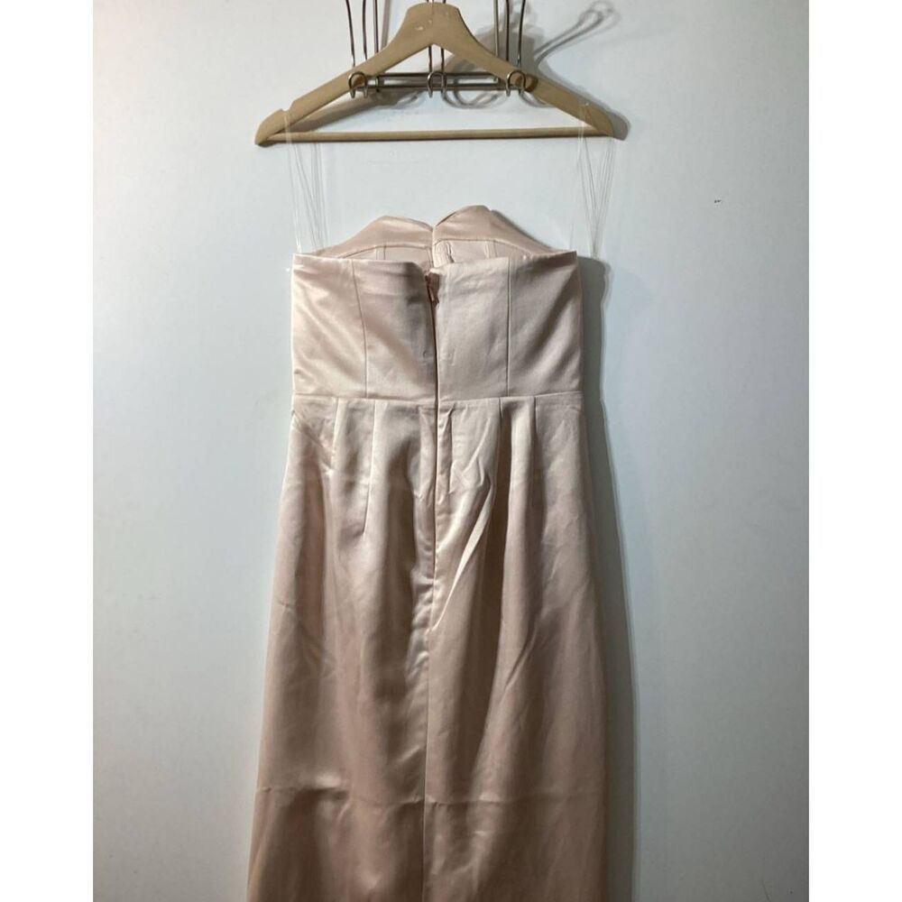 House Of‎ CB Adrienne Blush strapless satin Gown Size L - Picture 15 of 17